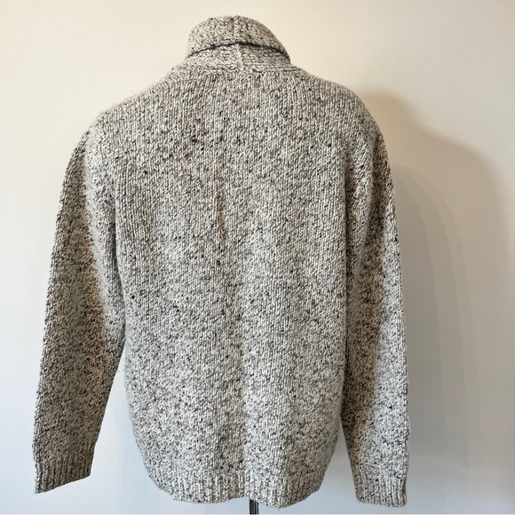 Fisherman Ireland Sweater Knit Merino Alpaca Wool Blend Shawl Collar Button Sz M - Picture 2 of 16